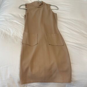 Reformation Elegant Tan Sleeveless Dress